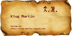 Klug Martin névjegykártya
