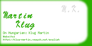 martin klug business card